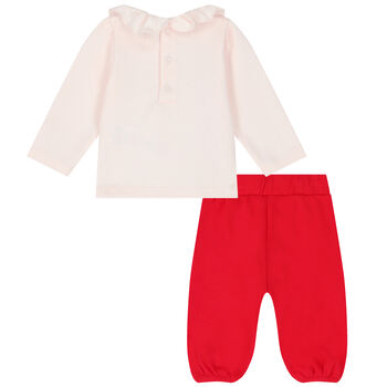 Baby Girls Pink & Red Animals Trousers Set